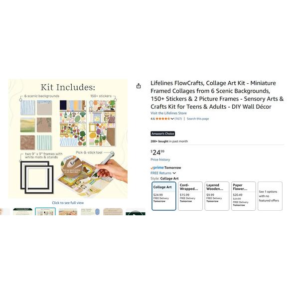 Lifelines FlowCrafts Meditative Craft 2 KITS - Collage Art, Paper Flower Bouquet - Picture 3 of 4